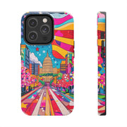 Washington DC Psychedelic Capitol Rainbow Tough Phone Case LavenderCeleste