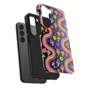 Groovy Mushroom Rainbow Tough Phone Case LavenderCeleste