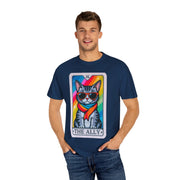 The Ally Pride Cat Tarot Comfort Colors Tee LavenderCeleste
