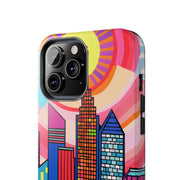 Tulsa Oklahoma Retro Pop Skyline Tough Phone Case LavenderCeleste