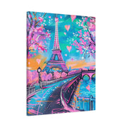 Pink Paris Eiffel Tower Dreamy Matte Canvas Art LavenderCeleste