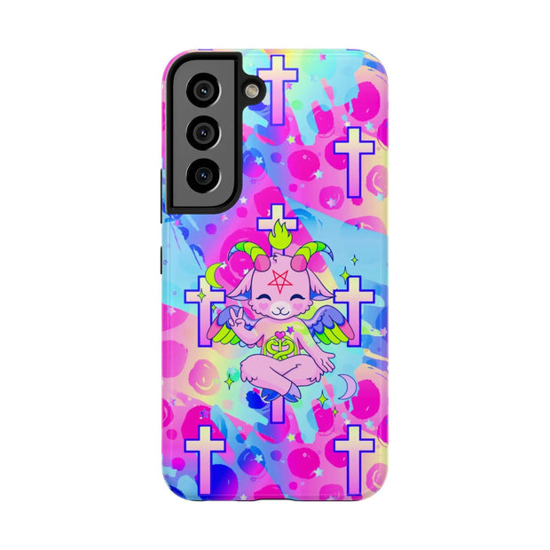 Pastel Goth Kawaii Baphomet Tough Phone Case LavenderCeleste