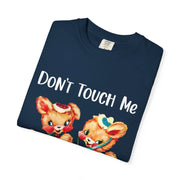 Don’t Touch Me I’ll Scream Retro Bunny Comfort Colors Tee LavenderCeleste