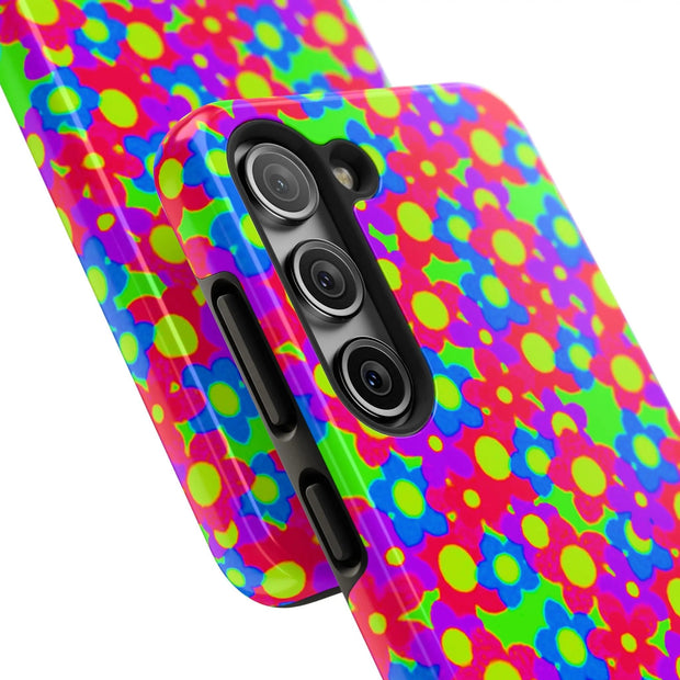 Retro Kawaii Bright Floral Pattern Tough Phone Case