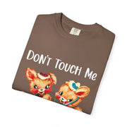 Don’t Touch Me I’ll Scream Retro Bunny Comfort Colors Tee LavenderCeleste
