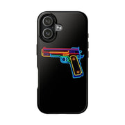 Neon Rainbow Gun Tough Phone Case – Bold Retro Vaporwave Aesthetic Printify