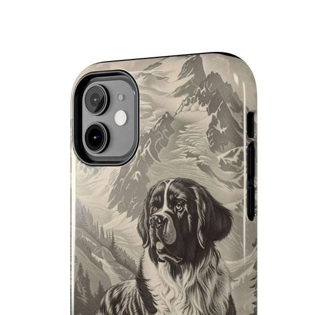 Saint Bernard Toile de Jouy Vintage Tough Phone Case LavenderCeleste