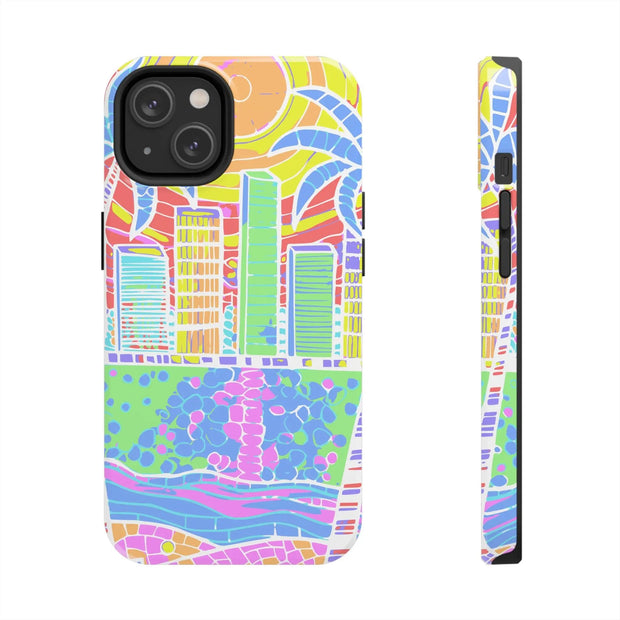 South Beach Miami Mosaic Art Tough Phone Case LavenderCeleste