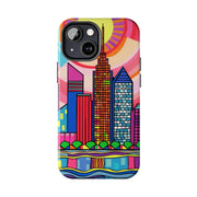 Tulsa Oklahoma Retro Pop Skyline Tough Phone Case LavenderCeleste