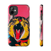 Yawning Cat Pop Art Bright Retro Aesthetic Tough Phone Case LavenderCeleste