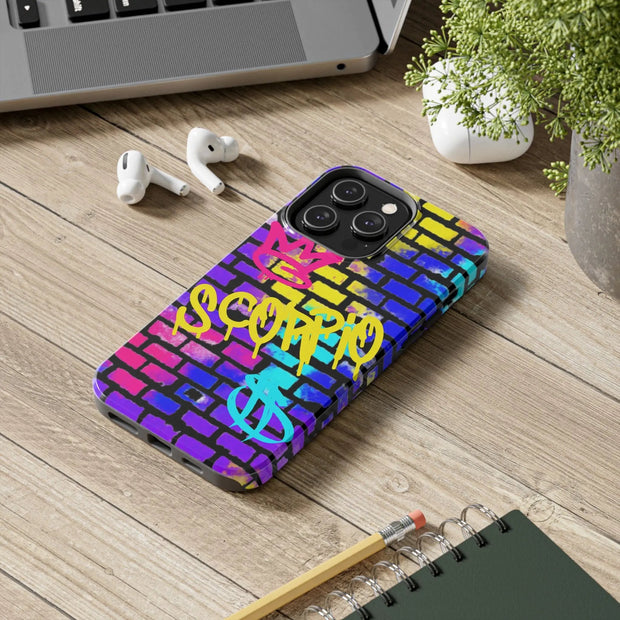 Scorpio Graffiti Wall Zodiac Tough Phone Case LavenderCeleste