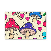 Kawaii Mushroom Cherry Flower Matte Canvas Print LavenderCeleste