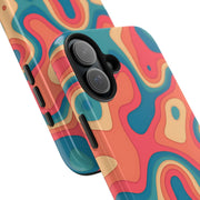 Retro Coral Abstract Mid-Century Tough Phone Case LavenderCeleste
