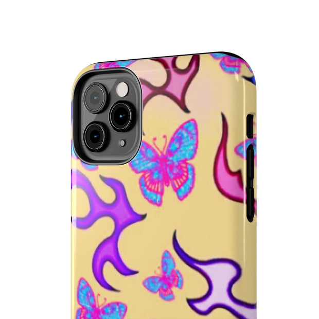 Y2K Butterfly Flames Retro Tough Phone Case LavenderCeleste