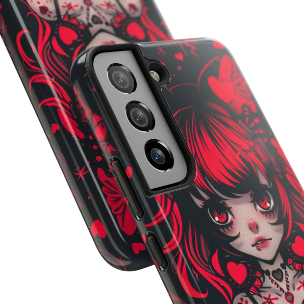 Kawaii Gothpunk Red Heart Tough Phone Case