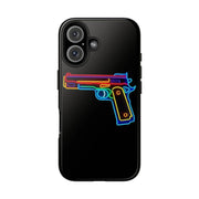 Neon Rainbow Gun Tough Phone Case – Bold Retro Vaporwave Aesthetic Printify