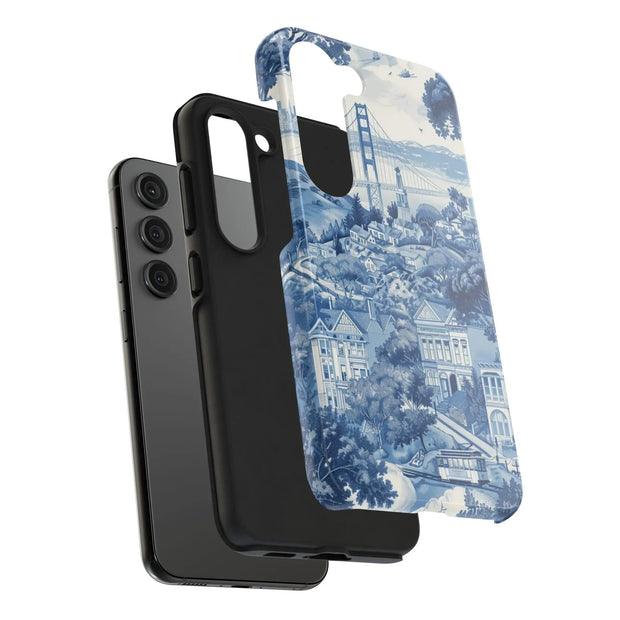 San Francisco Toile de Jouy Scenic Tough Phone Case LavenderCeleste