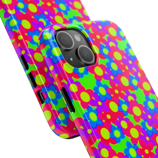 Retro Kawaii Bright Floral Pattern Tough Phone Case