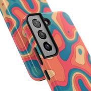Retro Coral Abstract Mid-Century Tough Phone Case LavenderCeleste