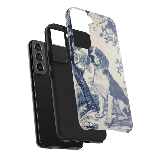 Blue Toile Beagle Country Scenic Tough Phone Case LavenderCeleste