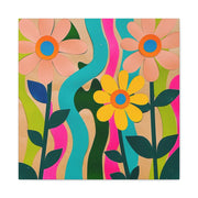 Groovy Paper Cut Flower Matte Canvas Art Printify
