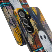 Sad Ghost on Park Bench Abstract Art Phone Case LavenderCeleste