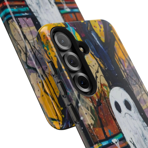 Sad Ghost on Park Bench Abstract Art Phone Case LavenderCeleste