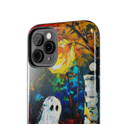 Lonely Ghost Tough Phone Case – Abstract Fall Park Bench Painting