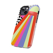 Retro Mod UFO Rainbow Beam Tough Phone Case LavenderCeleste