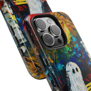 Lonely Ghost Tough Phone Case – Abstract Fall Park Bench Painting