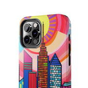 Tulsa Oklahoma Retro Pop Skyline Tough Phone Case LavenderCeleste