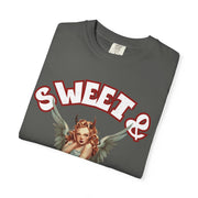 Sweet & Sinful Angel Devil Retro Comfort Colors Tee LavenderCeleste