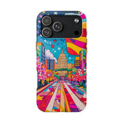 Washington DC Psychedelic Capitol Rainbow Tough Phone Case LavenderCeleste