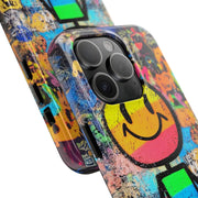 Rainbow Graffiti Smiley Tough Phone Case LavenderCeleste