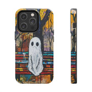 Sad Ghost on Park Bench Abstract Art Phone Case LavenderCeleste