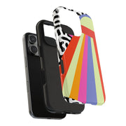 Retro Mod UFO Rainbow Beam Tough Phone Case LavenderCeleste