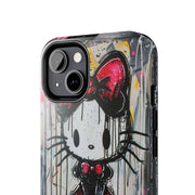 Goth Bow Cat Graffiti Pop Art Tough Phone Case LavenderCeleste