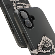 Skeleton Scratch Cat Gothic Humor Tough Phone Case LavenderCeleste