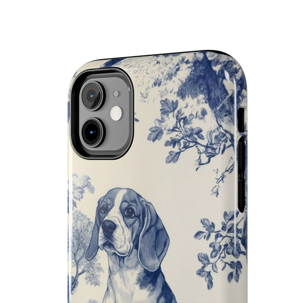 Blue Toile Beagle Country Scenic Tough Phone Case LavenderCeleste
