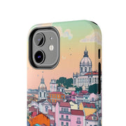 Lisbon Portugal Tough Phone Case – Pastel City Skyline Aesthetic