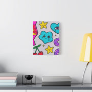 Kawaii Lava Lamp Sad Cloud Snake Matte Canvas Print LavenderCeleste