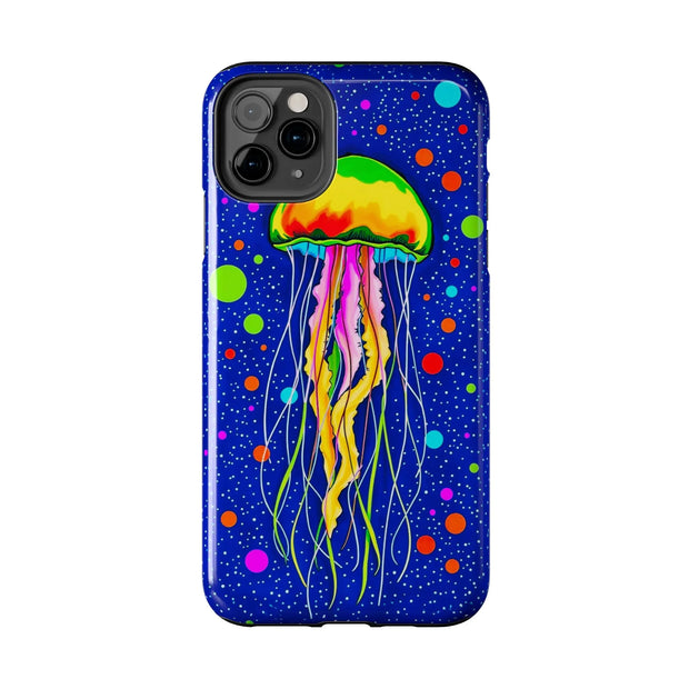 Vibrant Neon Jellyfish Cosmic Sea Tough Phone Case