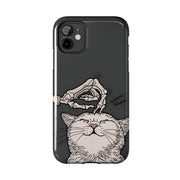 Skeleton Scratch Cat Gothic Humor Tough Phone Case LavenderCeleste