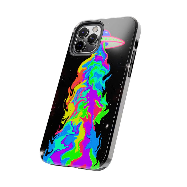 Psychedelic Neon UFO Abduction Tough Phone Case LavenderCeleste