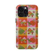 Retro Groovy Snail and Mushroom Tough Phone Case LavenderCeleste