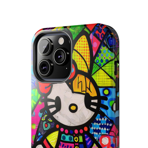 Pop Patchwork Kitty Tough Phone Case LavenderCeleste