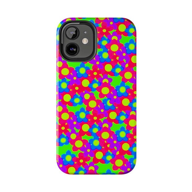 Retro Kawaii Bright Floral Pattern Tough Phone Case