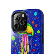 Vibrant Neon Jellyfish Cosmic Sea Tough Phone Case