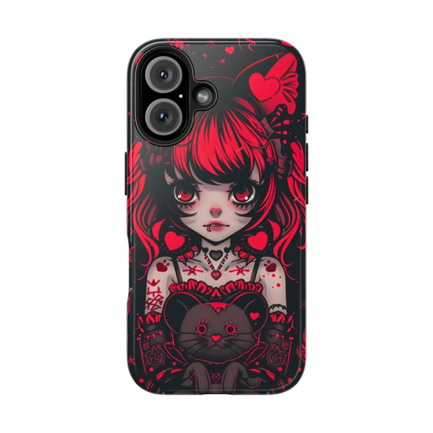 Kawaii Gothpunk Red Heart Tough Phone Case