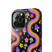 Groovy Mushroom Rainbow Tough Phone Case LavenderCeleste